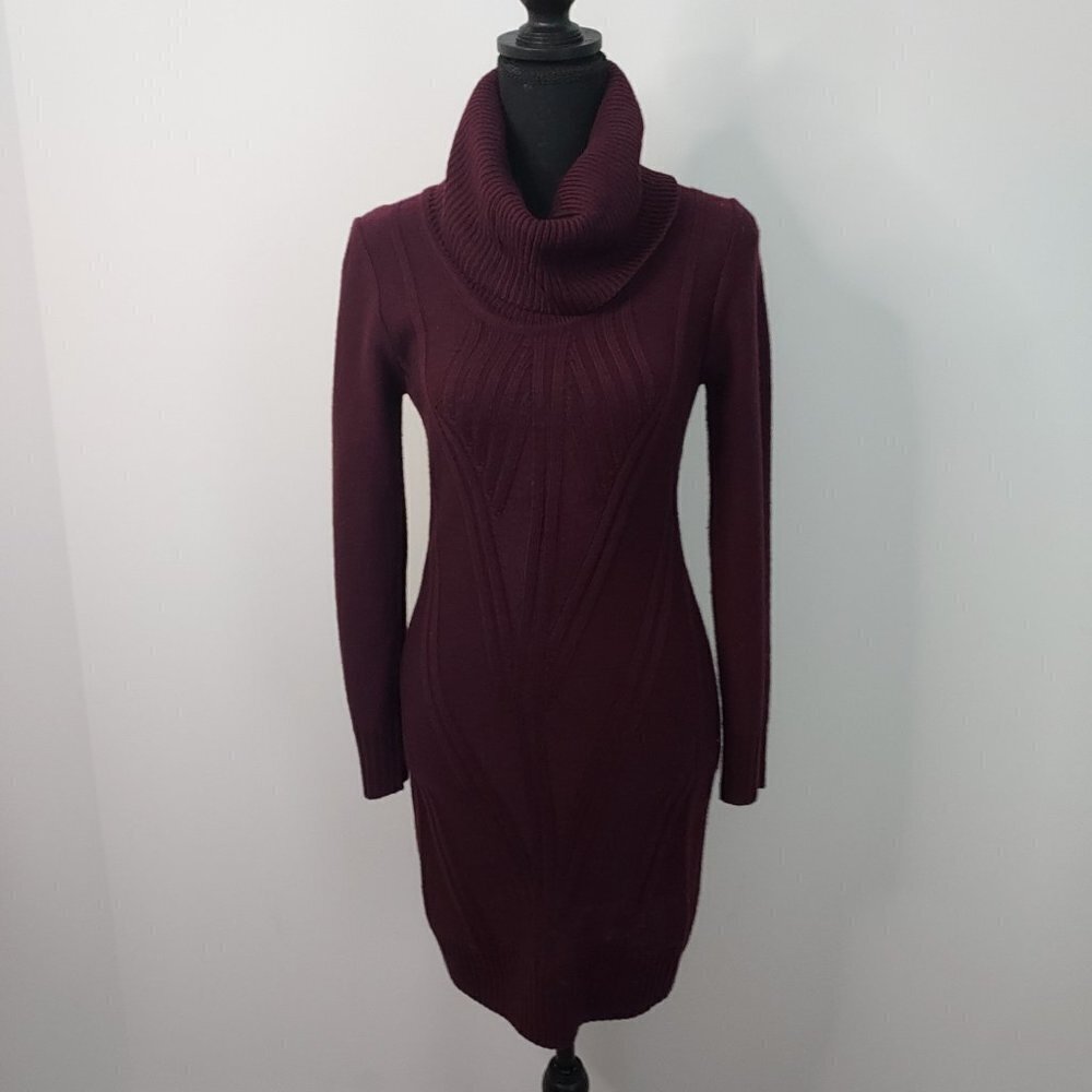 Jessica Simpson Draped Cowl Neck Long Sleeve  Knit Dress
